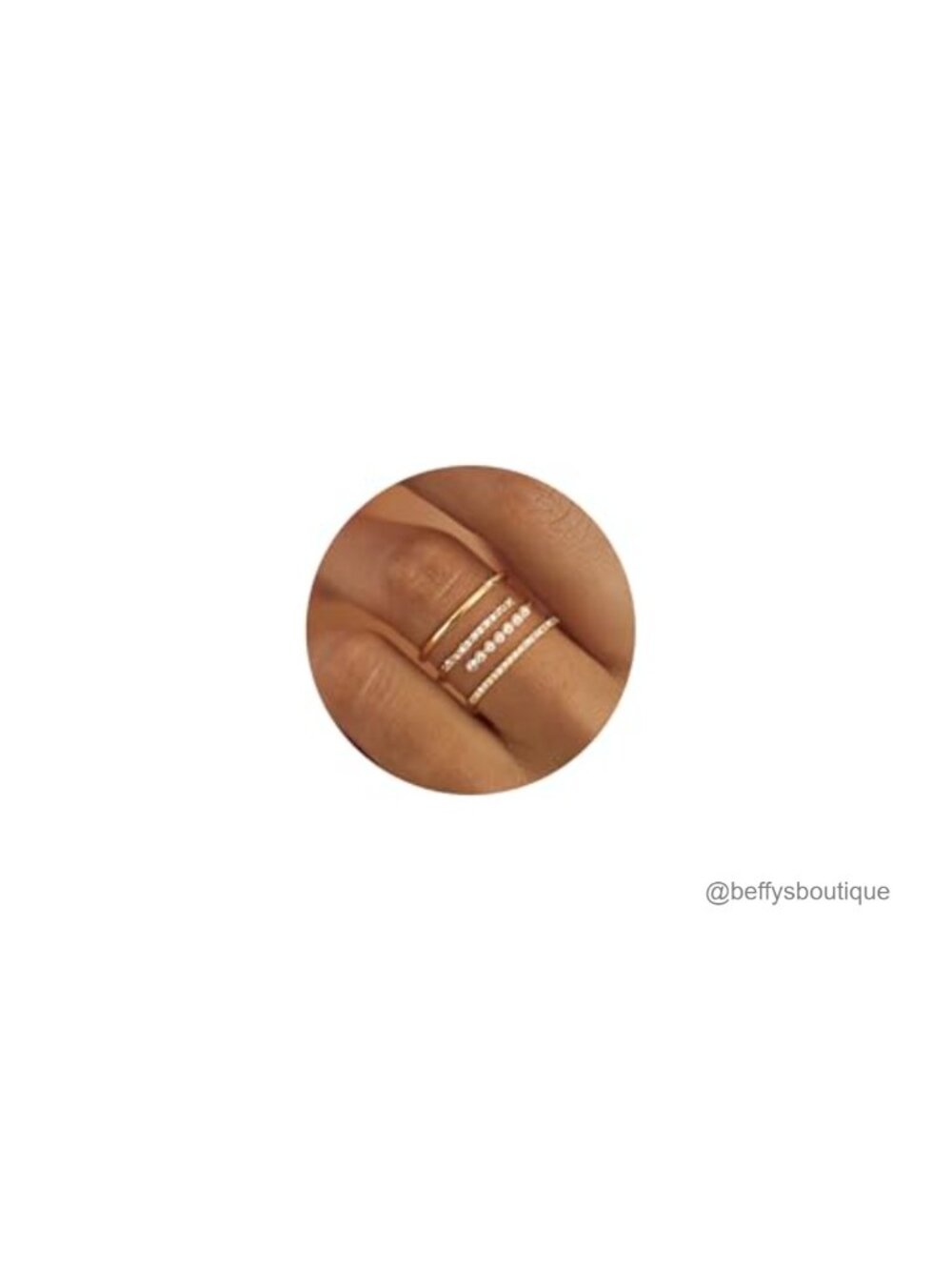 14K Gold Plated Stackable Pearl Rings Set 3 Piece